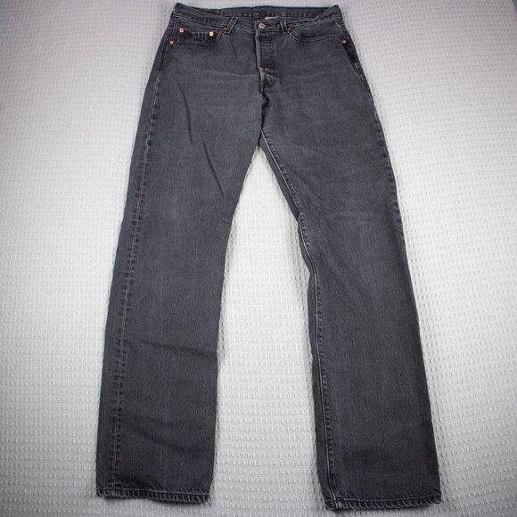 Levi's 501 Faded Black Wash Denim Jeans 34x36 - Picture 1 of 8